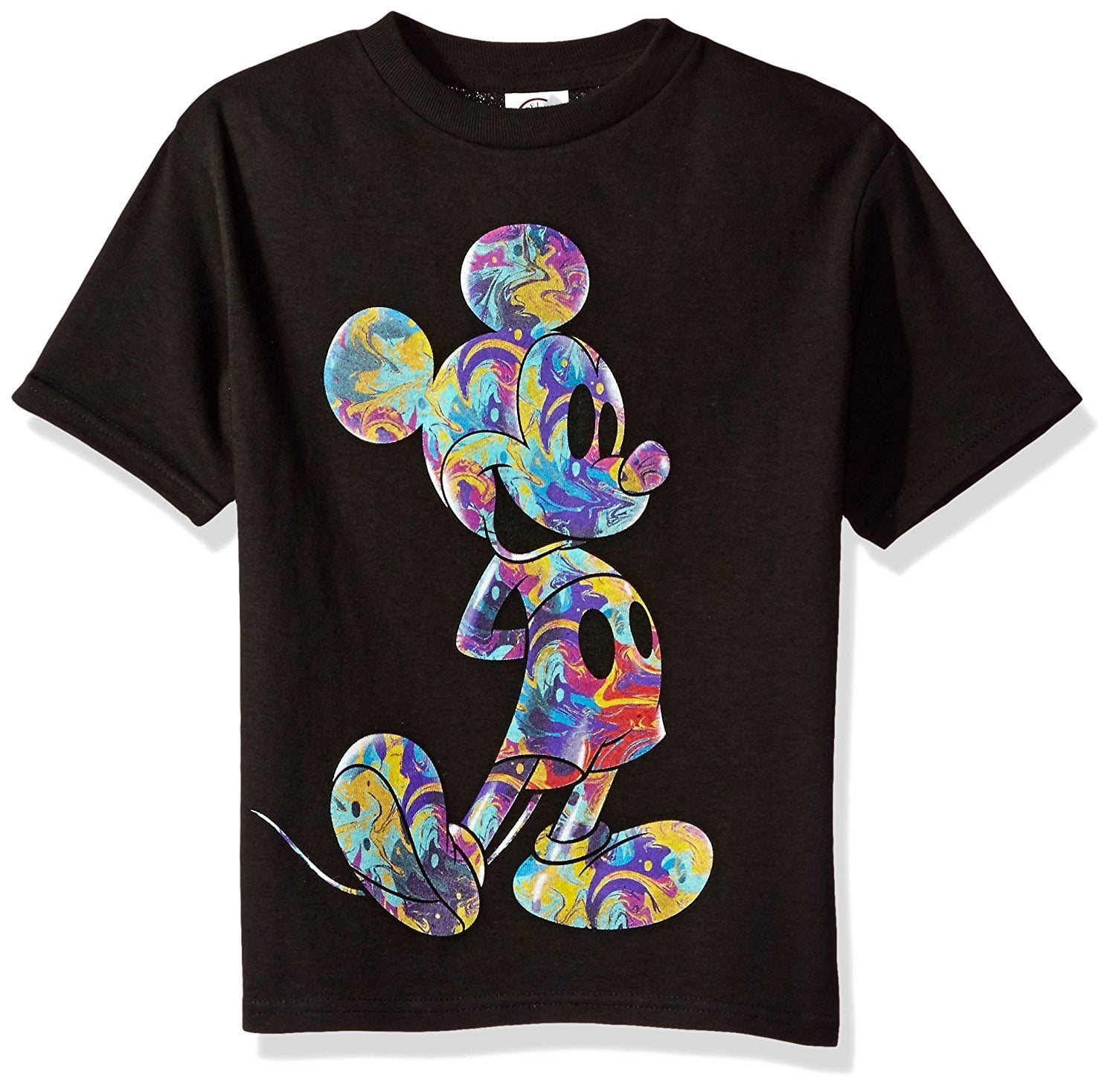 disney little boys' mickey mouse short sleeve t-shirt, midnight black ...