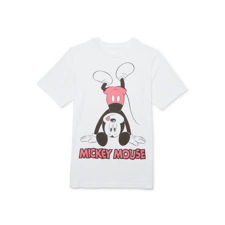 Disney Boys Mickey Mouse Upside Down, Crew Neck, Short Sleeve, Graphic T-Shirt, Sizes 4-18