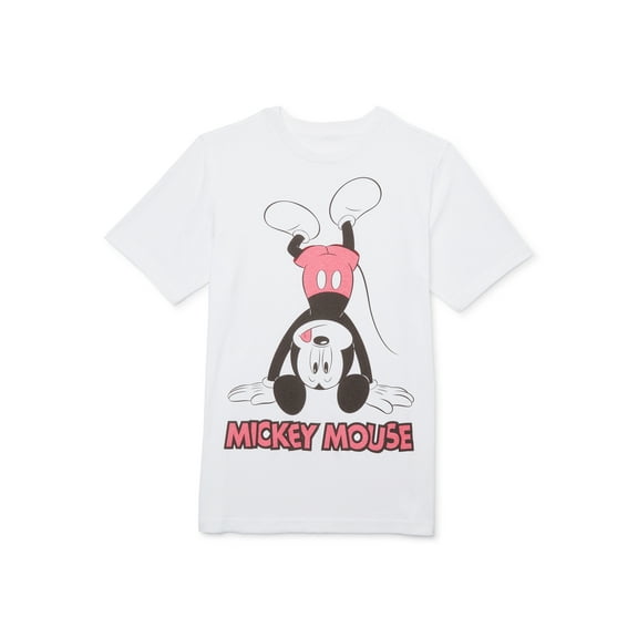 Disney Boys Mickey Mouse Upside Down, Crew Neck, Short Sleeve, Graphic T-Shirt, Sizes 4-18