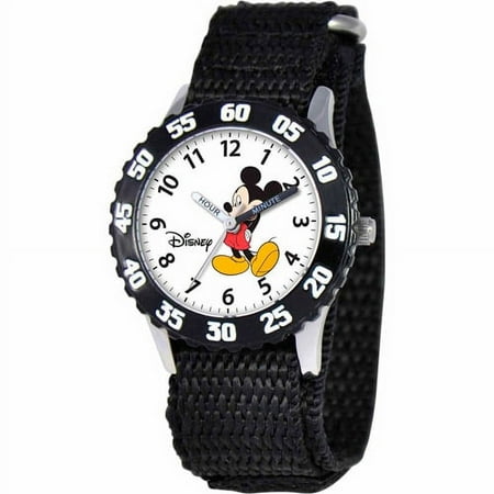 Disney Boys' Stainless Steel Watch, Black Strap