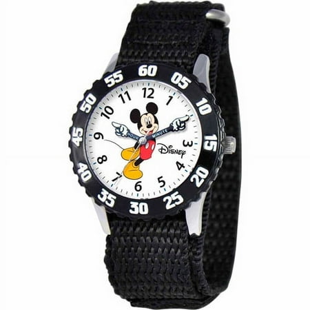 Disney Boys' Stainless Steel Watch, Black Strap