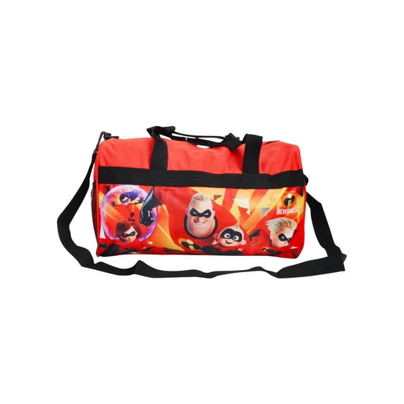 Disney Boys The Incredibles 2 Movie Duffel Bag 18" Red Black
