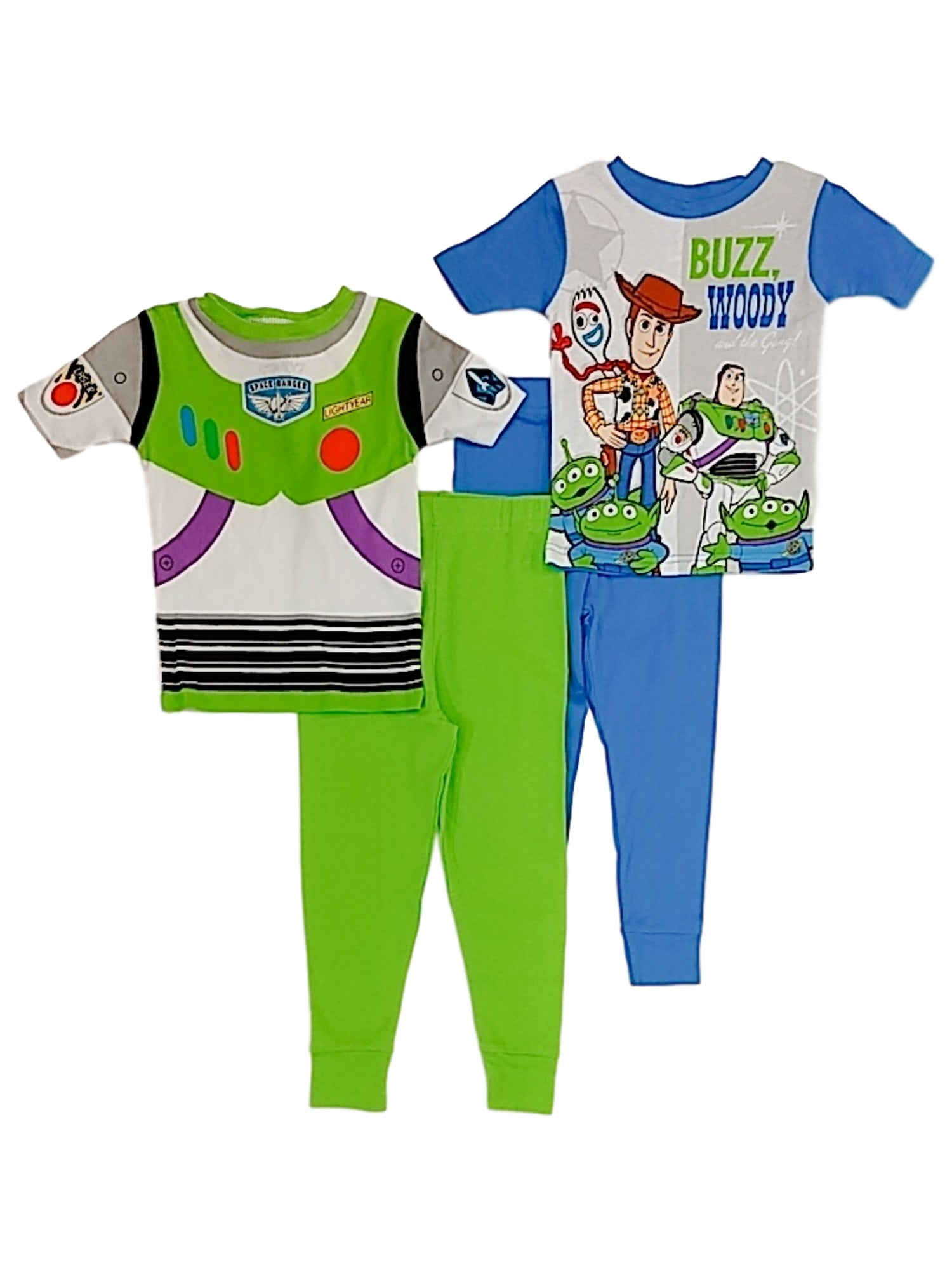Disney Toy Story Buzz Lightyear Woody Costume 4 PC Short Sleeve Tight Fit Pajama Set Boy Size 8 Walmart