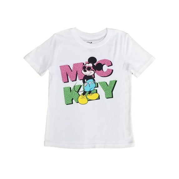 Disney Boys White Short Sleeve Mickey Mouse T-Shirt Tee Shirt 10