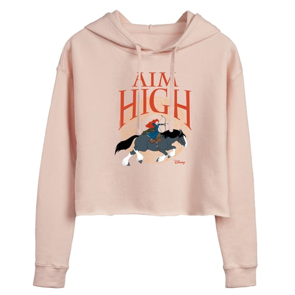 Disney Brave - Merida Aim High Bow & Arrow - Juniors Cropped Pullover Hoodie