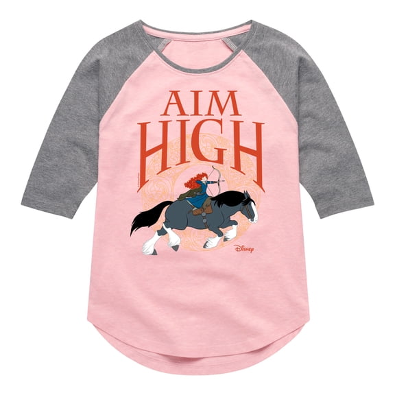 Disney Brave - Merida Aim High Bow & Arrow - Toddler & Youth Girls Raglan Graphic T-Shirt