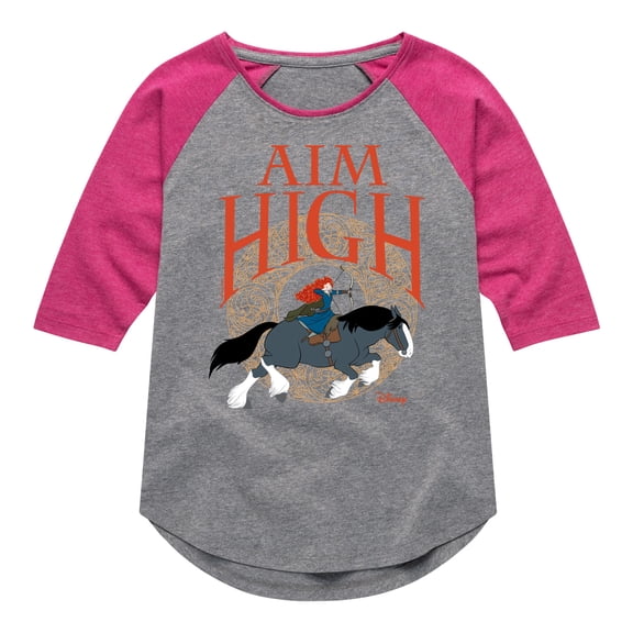 Disney Brave - Merida Aim High Bow & Arrow - Toddler & Youth Girls Raglan Graphic T-Shirt