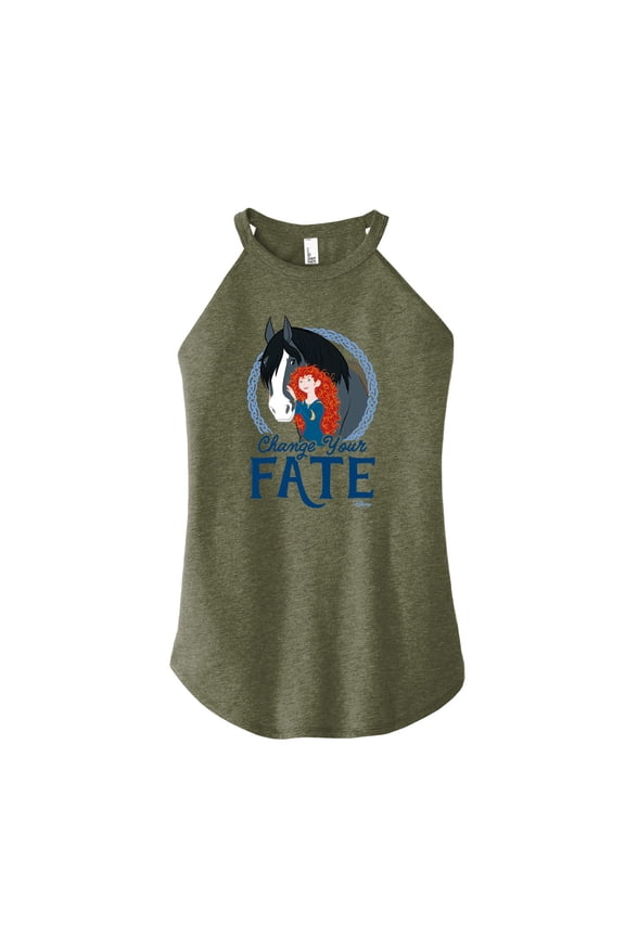 Brave - Merida & Angus Change Your Fate - Juniors High Neck Tank Top