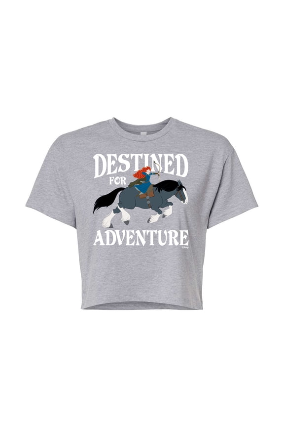 Brave - Merida & Angus Destined for Adventure - Juniors Cropped Cotton Blend T-Shirt