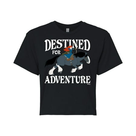 Disney Brave - Merida & Angus Destined for Adventure - Juniors Cropped Cotton Blend T-Shirt
