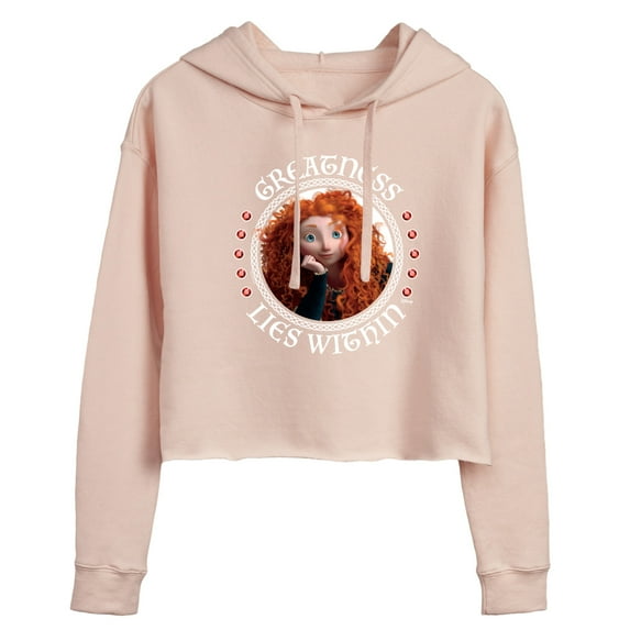 Disney Brave - Merida Greatness Lies Within - Juniors Cropped Pullover Hoodie