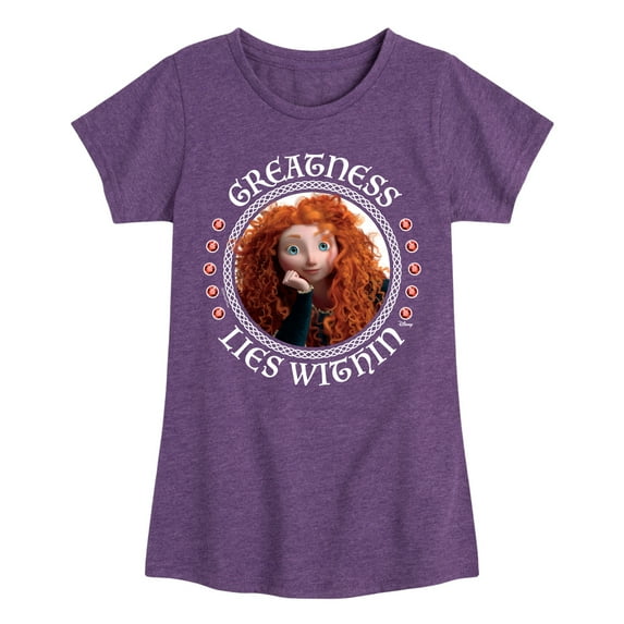 Disney Brave - Merida Greatness Lies Within - Toddler & Youth Girls Short Sleeve Graphic T-Shirt