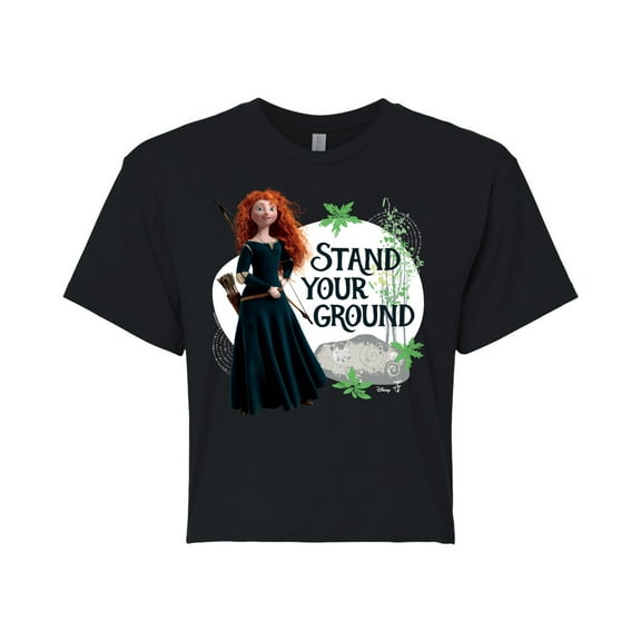 Disney Brave - Merida Stand Your Ground - Juniors Cropped Cotton Blend T-Shirt