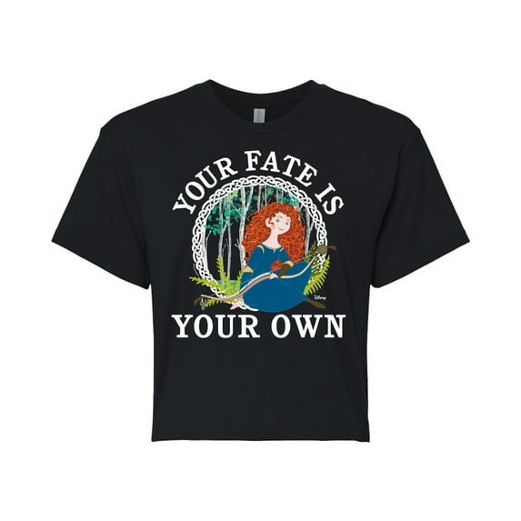Disney Brave - Merida Your Fate Is Your Own - Juniors Cropped Cotton Blend T-Shirt