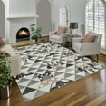 thumbnail image 1 of Disney Bravo Minnie Mouse Pyramids Modern Geometric Gray Indoor Area Rug, 8x10, 1 of 8