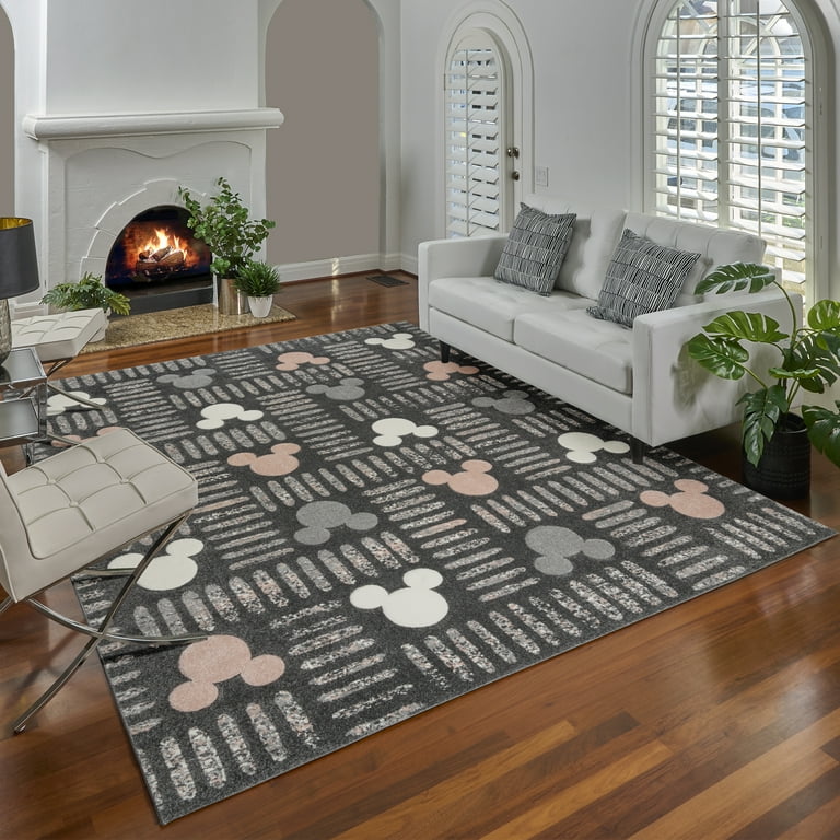 Disney Mickey Mouse Gray Geometric Area Rug - Walmart.com