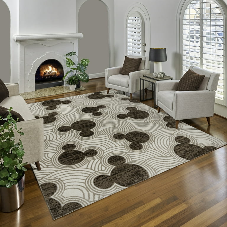 Disney Bravo Mickey Mouse Pop Art Modern Geometric Ivory/Brown