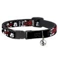 thumbnail image 1 of Disney Breakaway Cat Collar With Bell, Plastic Clip, Easy Adjustable, Classic Mickey Mouse 1928 Collage Black White Red, 8.5 to 12 Inches 0.5 Inch Wide, 1 of 5