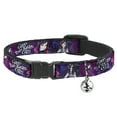 thumbnail image 1 of Disney Breakaway Cat Collar With Bell, Plastic Clip, Easy Adjustable, Descendants Mal 3 Poses Good Isnt Always Easy Hearts Dragons, 8.5 to 12 Inches 0.5 Inch Wide, 1 of 5