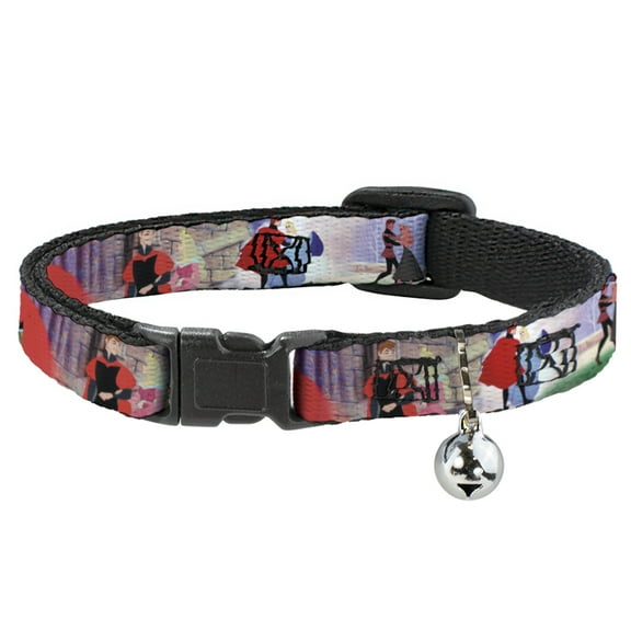 Disney Breakaway Cat Collar With Bell, Plastic Clip, Easy Adjustable, Sleeping Beauty Prince Scenes, 8.5 to 12 Inches 0.5 Inch Wide