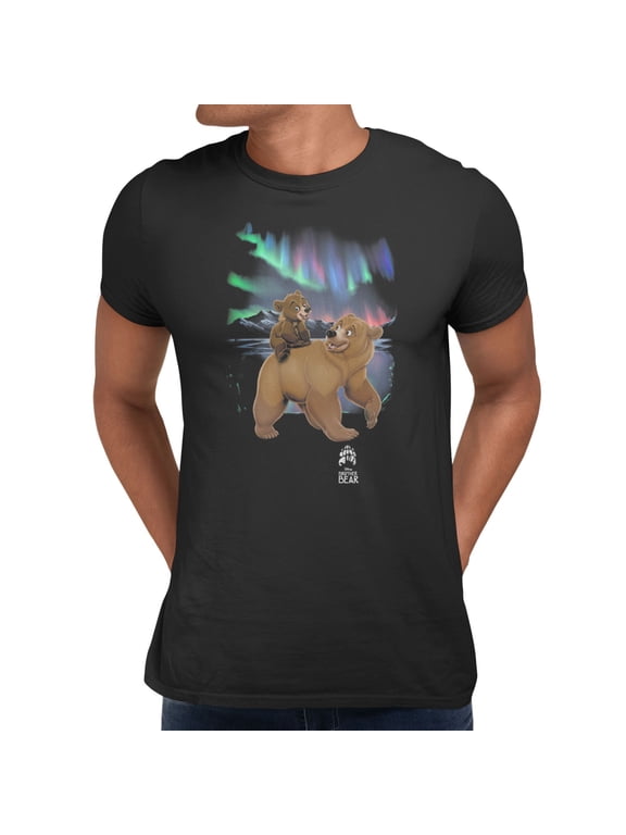 Brother Bear Aurora Borealis Men's T-Shirt (Black, S-XXXL)