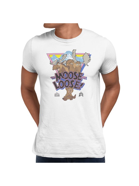 Brother Bear Moose Loose Triangle Men's T-Shirt (White, S-XXXL)