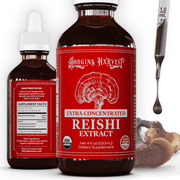 Hodgins Harvest Organic Reishi Mushroom Extract Tincture, 4 fl oz