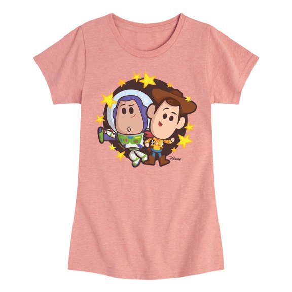 Disney - Buzz And Woody - Toddler & Youth Girls Short Sleeve Graphic T-Shirt