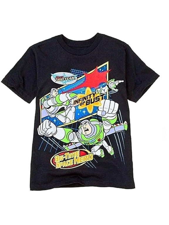 Disney Buzz Lightyear "Infinity or Bust" Toddler Boys Black T-Shirt (2T)