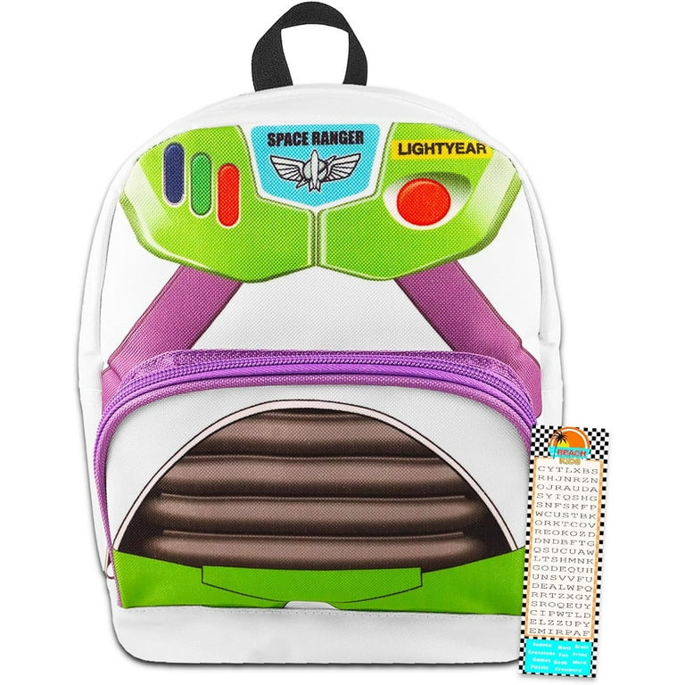 Disney Buzz Lightyear Mini Backpack for Women 10 Canvas Toy Story Backpack with Front Pocket Plus Bookmark Buzz Lightyear Backpack Purse Bundle
