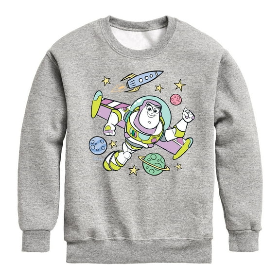 Disney - Buzz Space Collage - Toddler & Youth Crewneck Fleece Sweatshirt