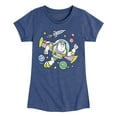 thumbnail image 1 of Disney - Buzz Space Collage - Toddler & Youth Girls Short Sleeve Graphic T-Shirt, 1 of 5