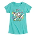 thumbnail image 1 of Disney - Buzz Space Collage - Toddler & Youth Girls Short Sleeve Graphic T-Shirt, 1 of 5
