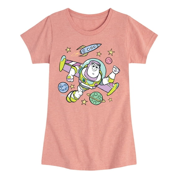 Disney - Buzz Space Collage - Toddler & Youth Girls Short Sleeve Graphic T-Shirt