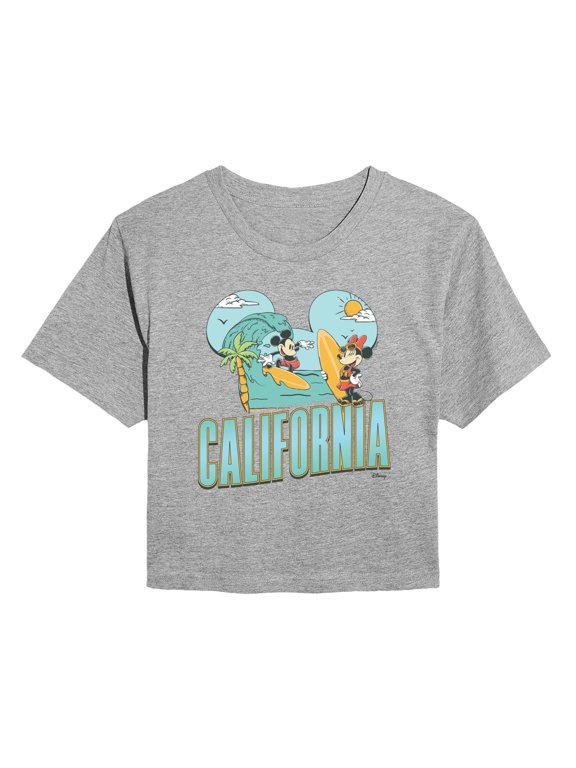 - Cali Mickey Ears - Juniors Cropped Graphic T-Shirt