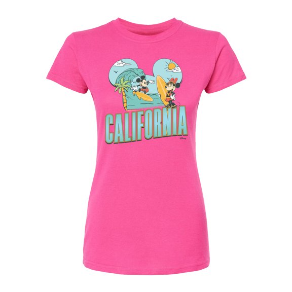 Disney - Cali Mickey Ears - Juniors Fitted Graphic T-Shirt