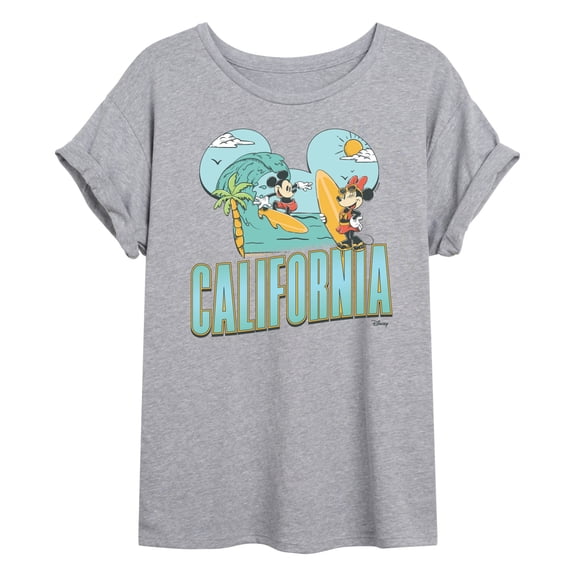 Disney - Cali Mickey Ears - Juniors Oversized Graphic T-Shirt