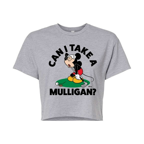 Disney - Can I Take A Mulligan - Juniors Cropped Cotton Blend T-Shirt