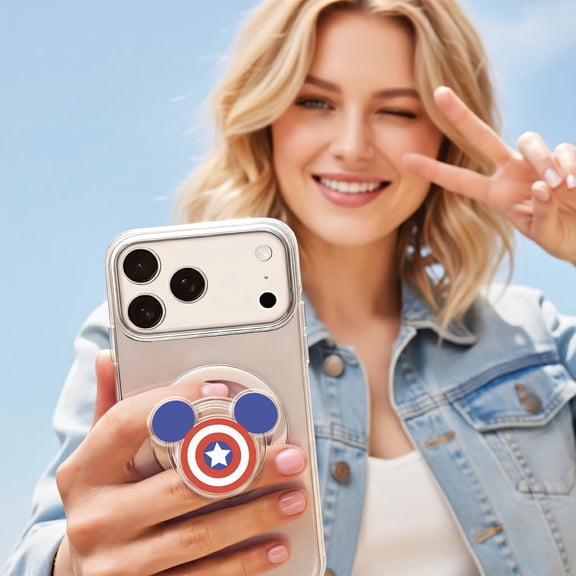 Disney Captain America inspired , Disney Avengers Mickey Ear , Marvel Mickey Mouse Phone Grip, Superhero Fan Gift UNAN05-2