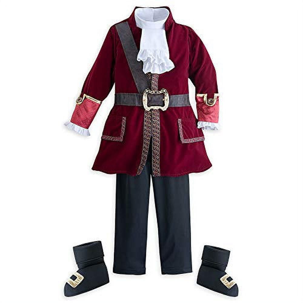 Disney Captain Hook Costume for Kids - Peter Pan Size 3 Red