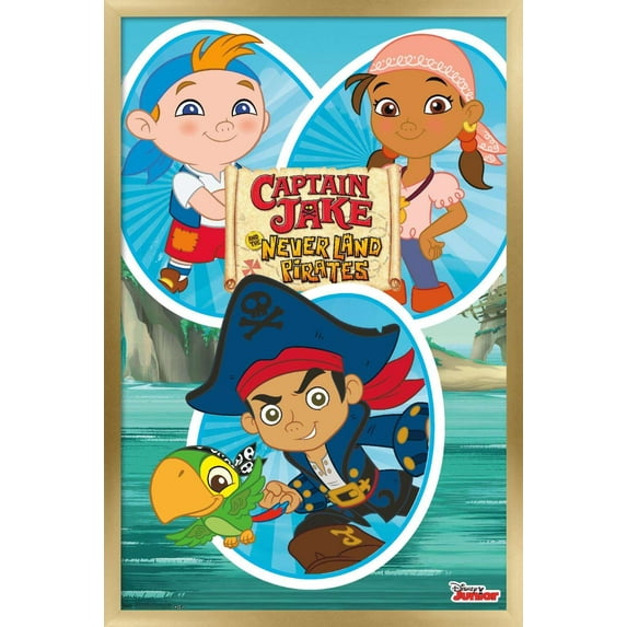Disney Captain Jake - Group Wall Poster, 14.725" x 22.375", Framed