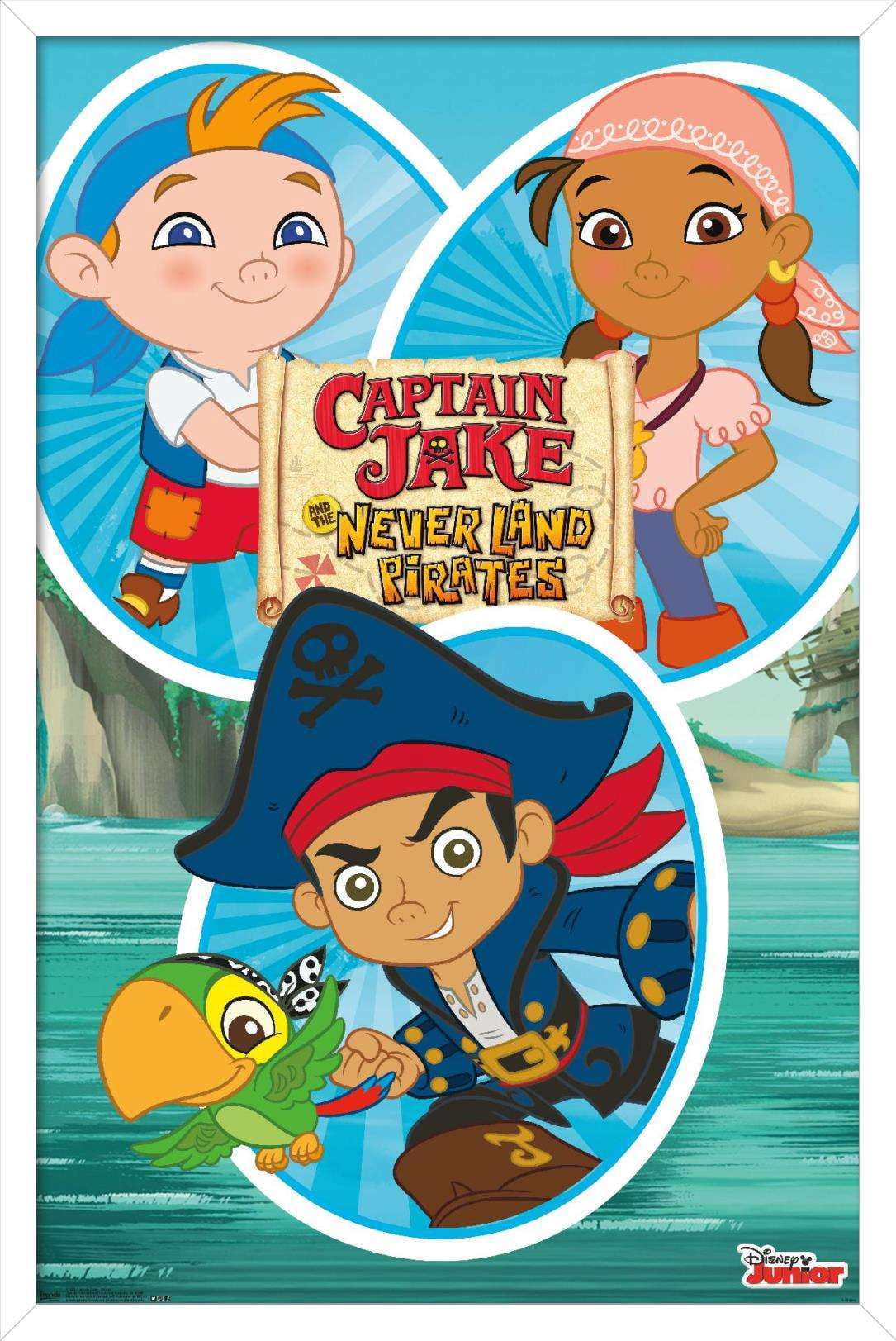 Disney Captain Jake - Group Wall Poster, 14.725" x 22.375", Framed