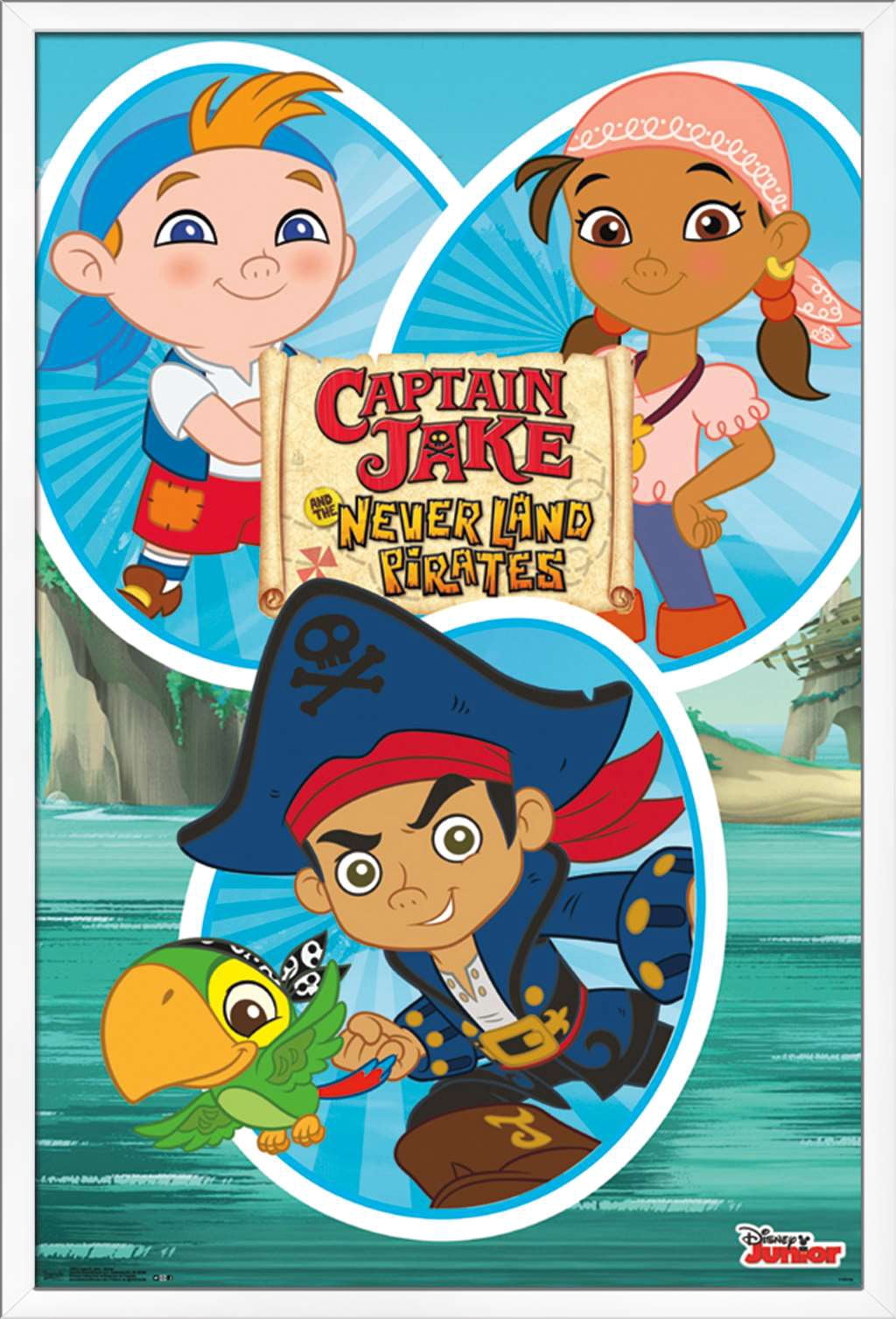 Disney Captain Jake - Group Wall Poster, 22.375" x 34", Framed