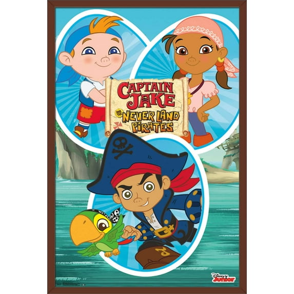 Disney Captain Jake - Group Wall Poster, 22.375" x 34", Framed