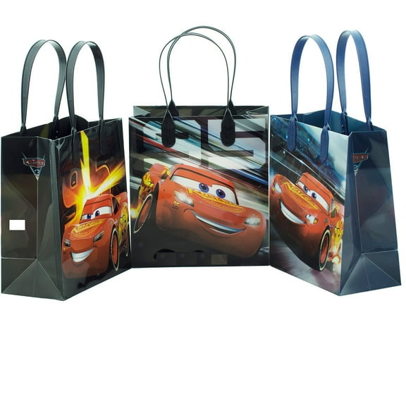Disney Car Mc Queen Party Favor Goodie Small Gift Bags, 3.00 x 6.50 x 6.50, Paper, Red, 12 Count
