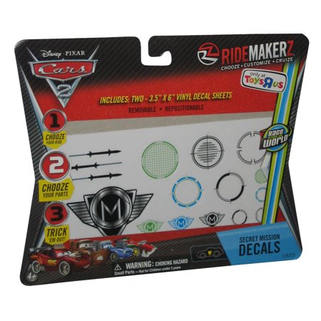 Disney Cars 2 Movie RideMakerz Secret Mission Decal Stickers