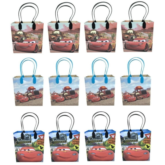 Disney Cars 3 12 Authentic Licensed Party Favor Reusable Medium Goodie Gift Bags 6"