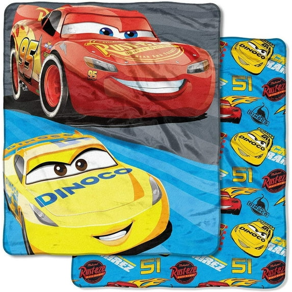 Disney Cars 3 Fast Partners Double-Sided Cloud Throw, 60x 70