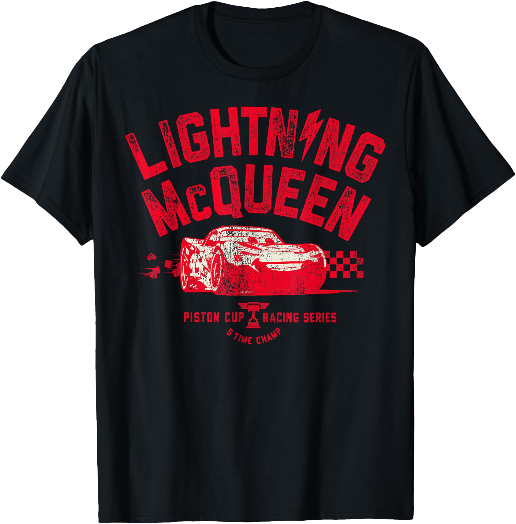 Disney Cars 3 Lightning McQueen Racing Vintage Badge TShirt
