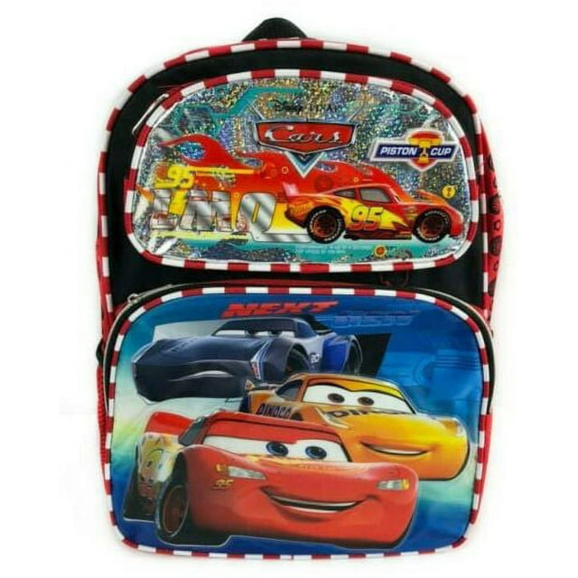 Disney Cars 3 Movie Lightning Mc Queen 16" Inches Backpack School Kids Book Bag